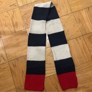 Striped Red, Navy Blue, and White Wool GAP Scarf